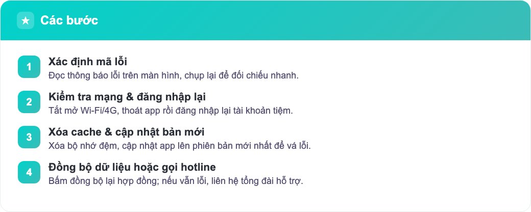 Quy trình 4 bước xử lý nhanh lỗi app cầm đồ phổ biến cho chủ tiệm